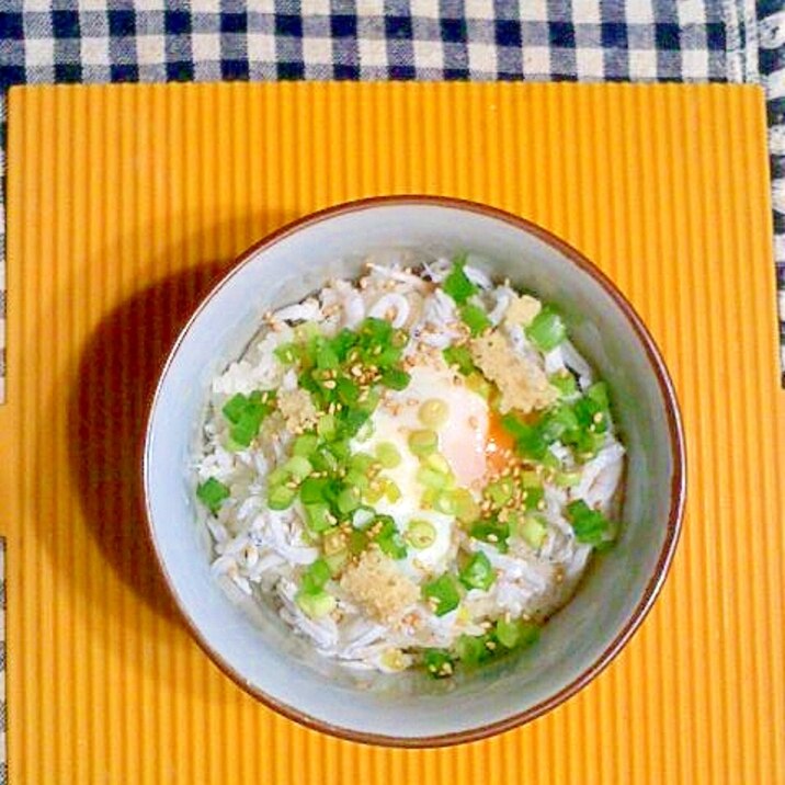 釜揚げシラスの温玉丼♪